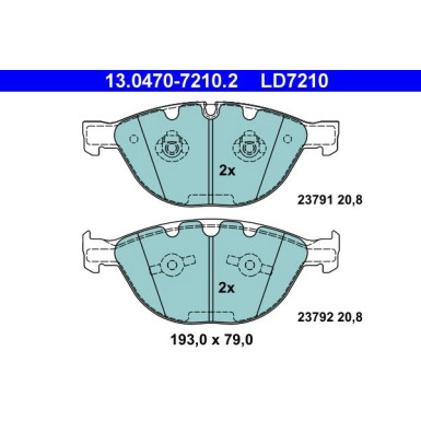 Bremsbelagsatz Bmw S. 5/6 3.0D 04-10 Keramik ATE Ceramic 13.0470-7210.2