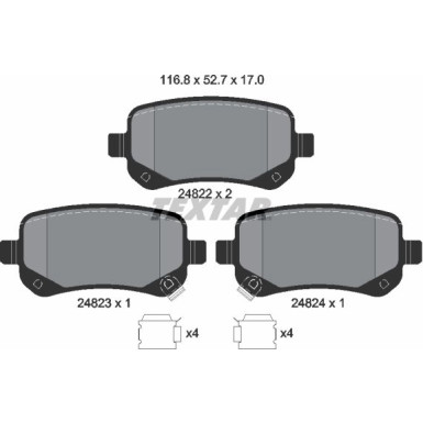 Bremsbelagsatz Chrysler T. Grand Voyager 2.8 Crd/3.3-3.8 07 2482201 Bremsbelagsatz Chrysler T. Grand Voyager 2.8 Crd/3.3-3.8 07 2482201