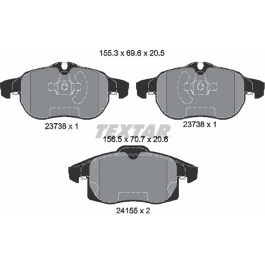 Bremsbelagsatz Opel P. Vectra C Ab Nr. 610000 2415501 Bremsbelagsatz Opel P. Vectra C Ab Nr. 610000 2415501