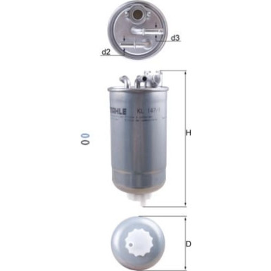 MAHLE Kraftstofffilter KL 147/1D