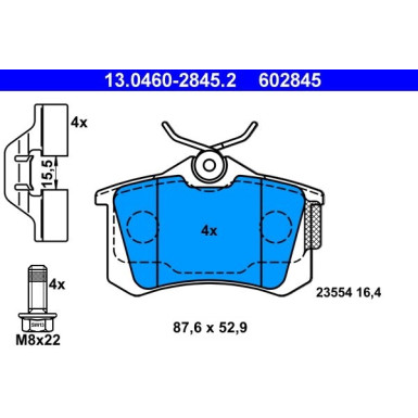 Bremsbelagsatz Renault T. Clio/Megane/Modus/Scenic 99 13.0460-2845.2 Bremsbelagsatz Renault T. Clio/Megane/Modus/Scenic 99 13.0460-2845.2