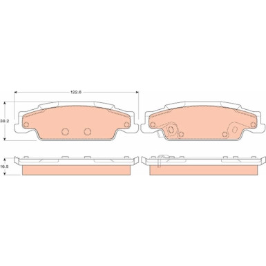 Bremsbelagsatz Cadillac T. Cts 02-07/Sts 04-10 GDB4453 Bremsbelagsatz Cadillac T. Cts 02-07/Sts 04-10 GDB4453