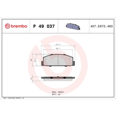 BREMBO Bremsklötze HA P 49 037