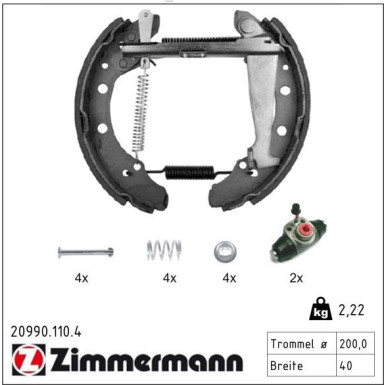 ZIMMERMANN Bremsbacken 20990.110.4 ZIMMERMANN Bremsbacken 20990.110.4