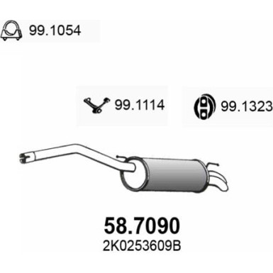 Endschalldämpfer PEUGEOT 407,VW 04 58.7090
