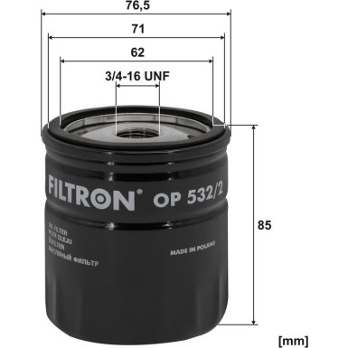 FILTRON Ölfilter OP 532/2 FILTRON Ölfilter OP 532/2