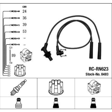 RC-RN623 NGK - Zündkabelsatz RENAULT Laguna 95-01 8493