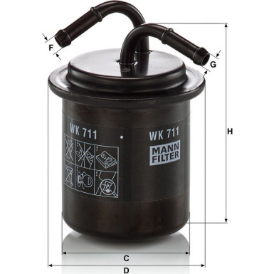 Mann & Hummel Kraftstofffilter PKW SUBARU WK 711