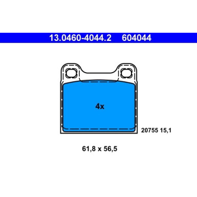 Bremsbelagsatz Volvo T. C70/S70/V70 95-05 13.0460-4044.2 Bremsbelagsatz Volvo T. C70/S70/V70 95-05 13.0460-4044.2