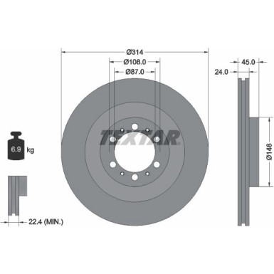 Bremsscheibe Mitsubishi P. Pajero Sport 98 92144803 Bremsscheibe Mitsubishi P. Pajero Sport 98 92144803