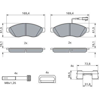 Bremsklötze PEUGEOT Boxer 05 0 986 494 581