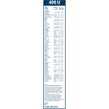 Bosch Wischerblatt 400U 3397004579 Bosch Wischerblatt 400U 3397004579