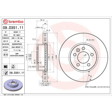 Bremsscheibe VA 09.D351.11 Bremsscheibe VA 09.D351.11