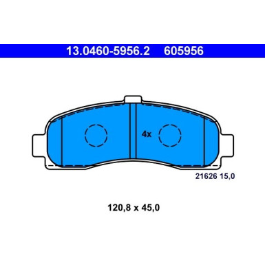 Bremsbelagsatz Nissan P. Micra 1.0-1.4 16V/1.5 D 92-03 13.0460-5956.2 Bremsbelagsatz Nissan P. Micra 1.0-1.4 16V/1.5 D 92-03 13.0460-5956.2