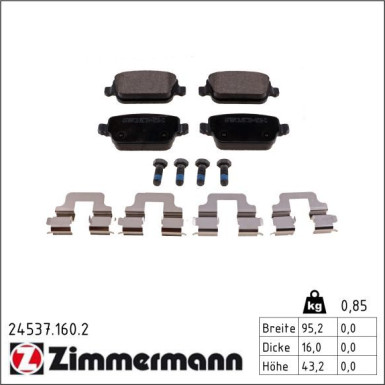 ZIMMERMANN Bremsbeläge 24537.160.2