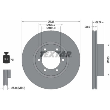 Bremsscheibe Toyota P. Landcruiser 2.7-4.0 02-09 92137303 Bremsscheibe Toyota P. Landcruiser 2.7-4.0 02-09 92137303