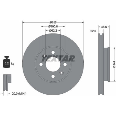 Bremsscheibe Hyundai P. Accent 05-/I20 08- Mit Esp 92164703 Bremsscheibe Hyundai P. Accent 05-/I20 08- Mit Esp 92164703