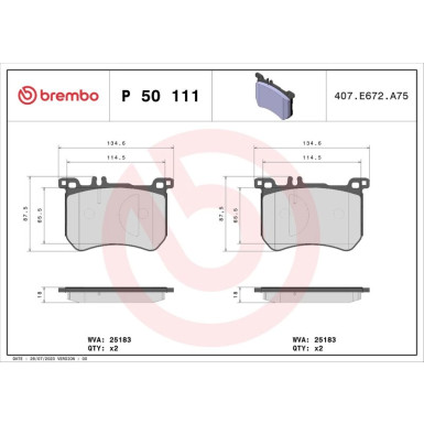 BREMBO Bremsklötze VA P 50 111