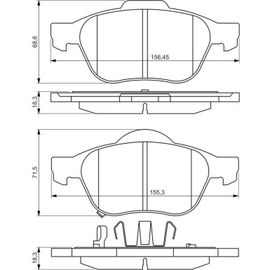 Bremsbelagsatz Toyota P. Avensis 00-03 0 986 494 485 Bremsbelagsatz Toyota P. Avensis 00-03 0 986 494 485