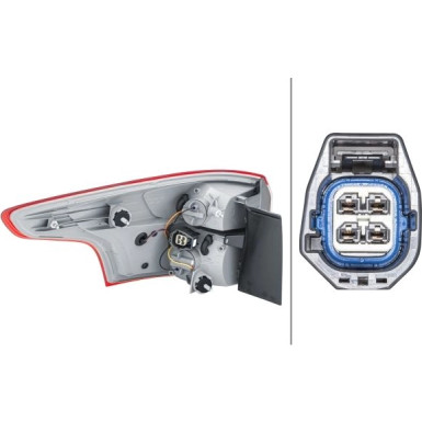 HECKLEUCHTE R 12 V HELLA FORD FOCUS KOMBI 7,10-10,14 2VA 354 995-161