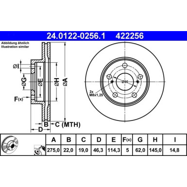 Bremsscheibe Toyota P. Auris/Corolla 1.33-1.8 07 24.0122-0256.1 Bremsscheibe Toyota P. Auris/Corolla 1.33-1.8 07 24.0122-0256.1