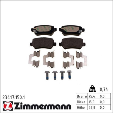 ZIMMERMANN Bremsbeläge 23417.150.1