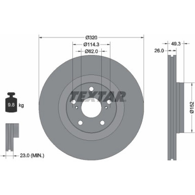 Bremsscheibe Toyota P. Avensis 2.0-2.2 D-4D 09 92195303 Bremsscheibe Toyota P. Avensis 2.0-2.2 D-4D 09 92195303