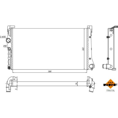 Kühler, Motorkühlung 53615A Kühler, Motorkühlung 53615A