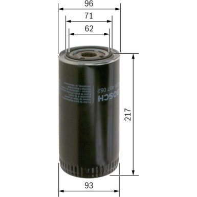 Ölfilter HENSCHEL,JOHN DEERE,RENAULT F 026 407 052