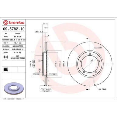 13 481 000 Bremsscheibe VA PORSCHE 911,924,944 70 PRIME LINE 09.5782.10