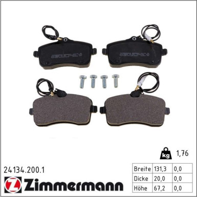 ZIMMERMANN Bremsbeläge 24134.200.1 ZIMMERMANN Bremsbeläge 24134.200.1