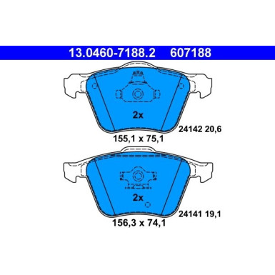 Bremsbelagsatz Volvo P. Xc90 2.4-3.2 02-14 13.0460-7188.2