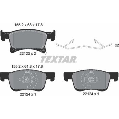Bremsbelagsatz Opel P. Adam/Corsa 1.0-1.4 14 2212301 Bremsbelagsatz Opel P. Adam/Corsa 1.0-1.4 14 2212301