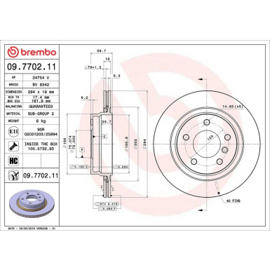 11 482 028 Bremsscheibe HA 09.7702.11 11 482 028 Bremsscheibe HA 09.7702.11