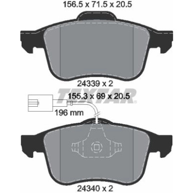 Bremsbelagsatz Alfa S. 159 1.9Jtd -07 Sys Teves 2433901