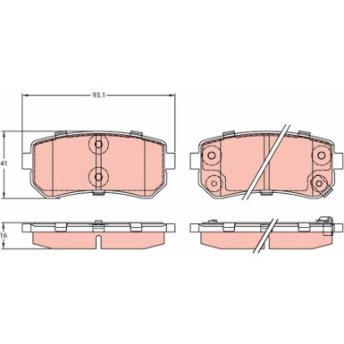 Bremsklötze HA HYUNDAI Accent,i30,KIA Rio 05 COTEC GDB3421