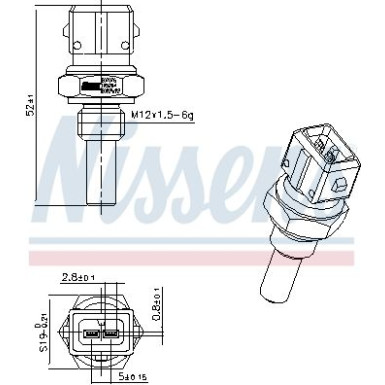 NISSENS Sensor, Kühlmitteltemperatur 207076 NISSENS Sensor, Kühlmitteltemperatur 207076