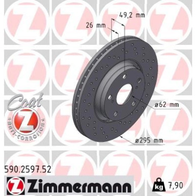 82 481 126 Sport Bremsscheibe VA Sport 590.2597.52 82 481 126 Sport Bremsscheibe VA Sport 590.2597.52
