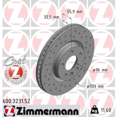 17 481 037 Sport Bremsscheibe VA Sport VW T5 03 SPORT Z 600.3231.52