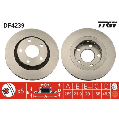 12 482 026 Bremsscheibe HA DF4239
