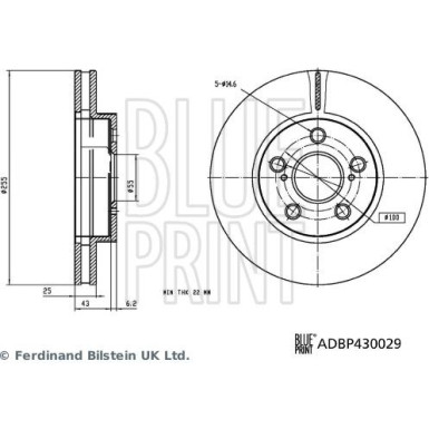 BLUE PRINT Bremsscheibe ADBP430029 BLUE PRINT Bremsscheibe ADBP430029