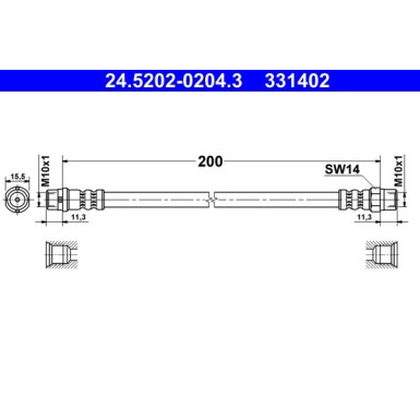 ATE Bremsschlauch 24.5202-0204.3