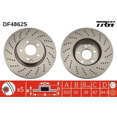 15 481 075 Bremsscheibe VA DF4862S 15 481 075 Bremsscheibe VA DF4862S