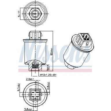 NISSENS Druckschalter, Klimaanlage 301035 NISSENS Druckschalter, Klimaanlage 301035