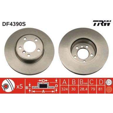 11 481 056 Bremsscheibe VA DF4390S 11 481 056 Bremsscheibe VA DF4390S