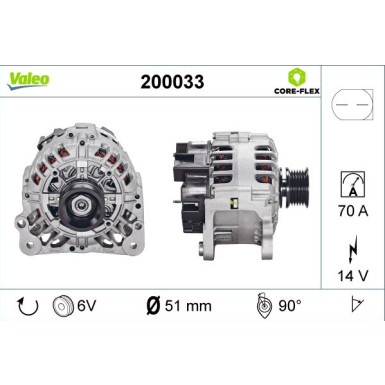 VALEO Generator 200033 VALEO CORE-FLEX VALEO Generator 200033 VALEO CORE-FLEX