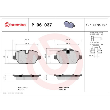 BREMBO Bremsklötze HA BMW E81,E90 04 PRIME LINE P 06 037