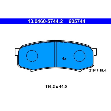 Bremsbelagsatz Toyota T. Land Cruiser 90 13.0460-5744.2 Bremsbelagsatz Toyota T. Land Cruiser 90 13.0460-5744.2