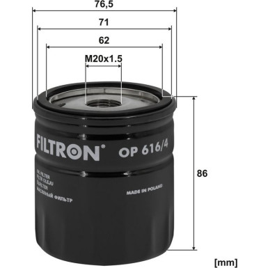 FILTRON Ölfilter OP 616/4 FILTRON Ölfilter OP 616/4