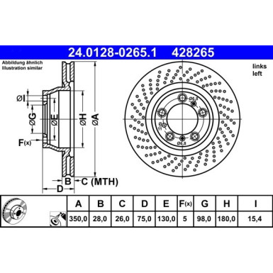 Bremsscheibe Porsche T. 911 3,6-3,8 06-12 24.0128-0265.1
